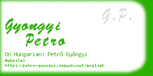gyongyi petro business card